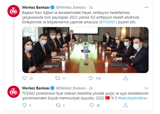 TCMB Başkanı Naci Ağbal TÜSİAD ziyaret etti